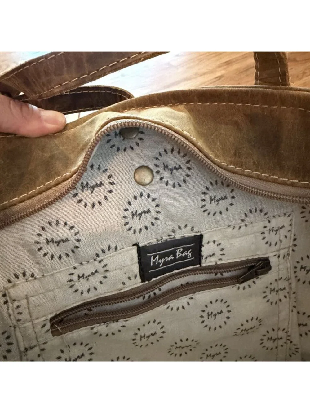 Myra Large Bag genuine distressed leather rugged weathered purse - Picture 6 of 7